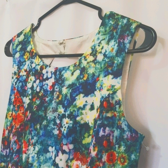 Qed London Dress Small Floral Spring Lined Zippered Fitted - Picture 4 of 8